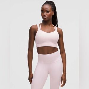 LULULEMON - Like a Cloud Longline Bra D/DD *Ribbed in Blissful Pink.  Size 10